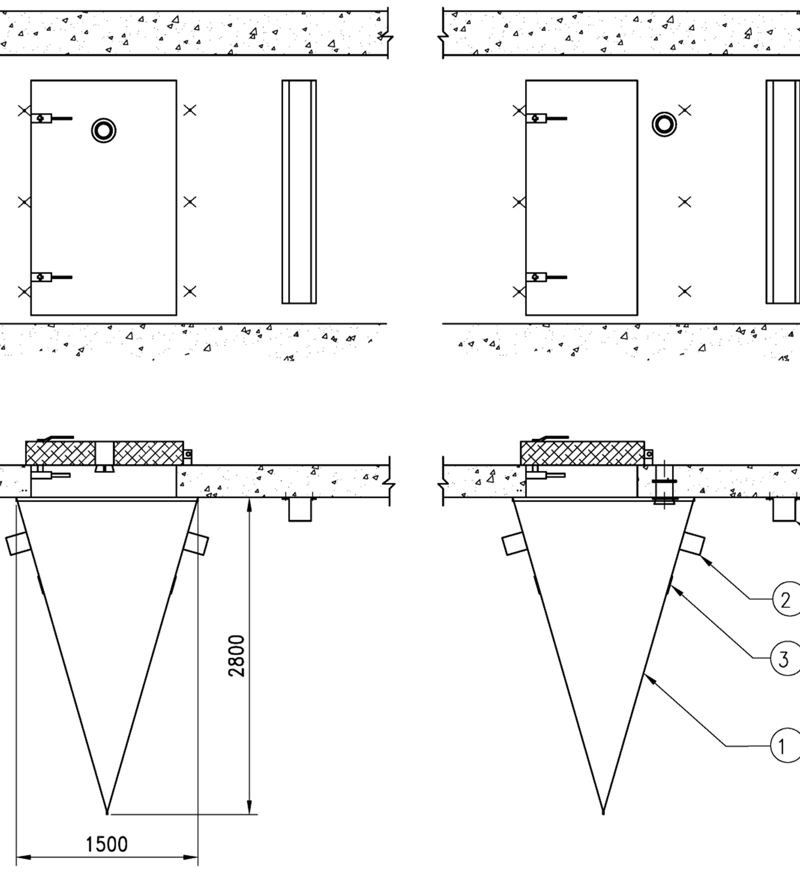 Monterbar gass-sluse NORFO SL-203 tilfluktsrom
