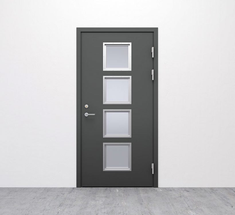Branndør i stål med glass - Hellbergs enkeldør hos Norfo (2)