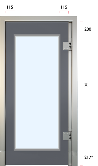 Siktruta 01 Pd List Glassfelt Thermod Pendeldør fra Norfo