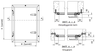 Dimensjon Inspeksjonsluke Norfo L 2