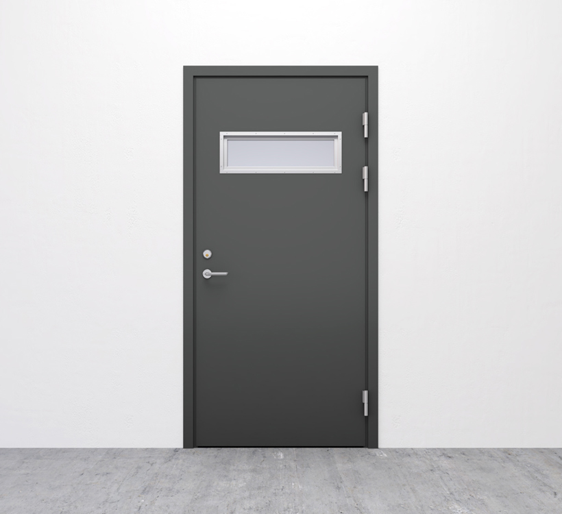 Branndør i stål med glass - Hellbergs enkeldør hos Norfo (4)