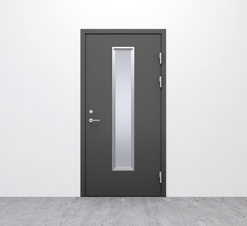 Branndør i stål med glass - Hellbergs enkeldør hos Norfo (3)